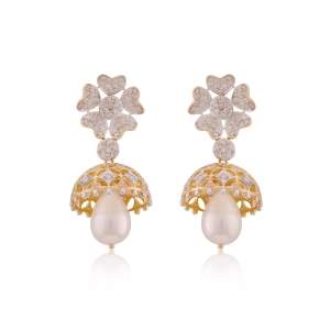 Designer Earrings with Certified Diamonds in 18k Yellow Gold - ER0995P